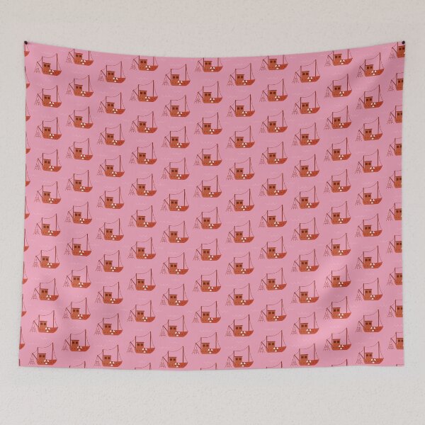 Item preview, Fishing boats on pink designed and sold by reneesillus.
