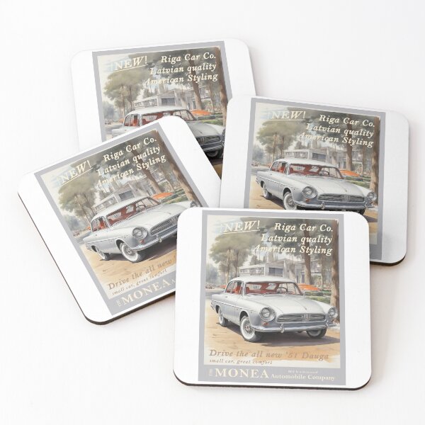 Item preview, Vintage car poster - Riga Car Co. - Dauga sedan Silver  designed and sold by Museum Of Non-Existing Art.