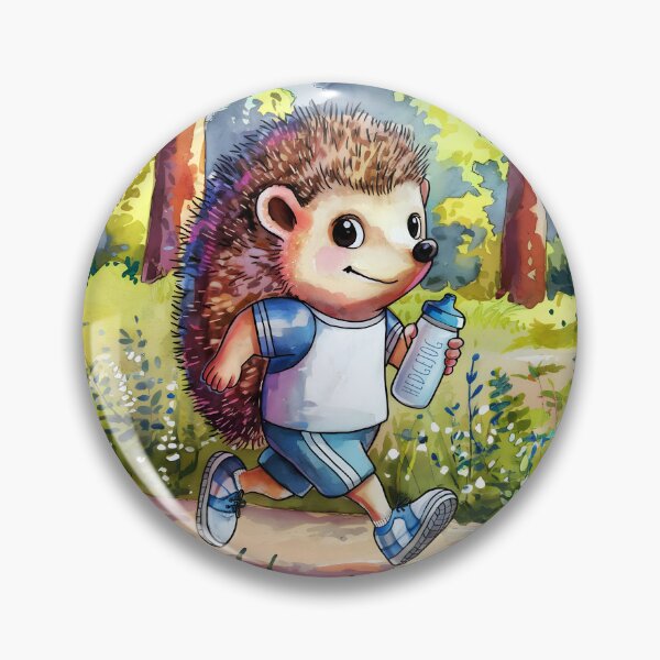 Item preview, Hedgejog hedgehog sporty runner aquarelle designed and sold by EmeraldeaArt.
