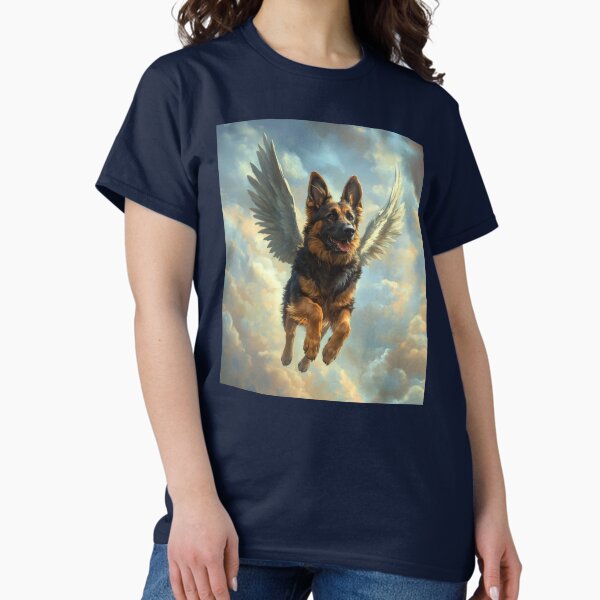 Item preview, Angelic German Shepherd – Pet Loss Tribute Art | German Shepherd Memorial | Pet Memorial Art designed and sold by Zdarovsky.