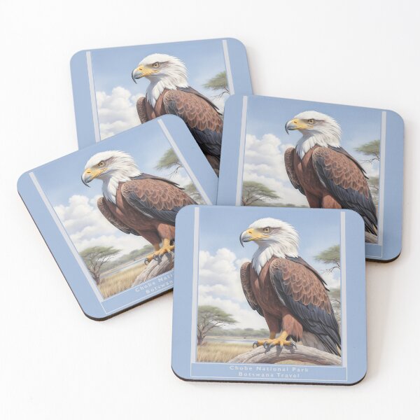 Item preview, Chobe National Park Botswana 1950 style poster - Fish Eagle designed and sold by Museum Of Non-Existing Art.