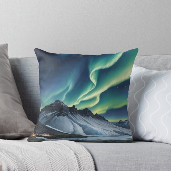 Item preview, Vatnajokull National Park Iceland,1950 style poster - volcano northern light and gletcher designed and sold by Museum Of Non-Existing Art.