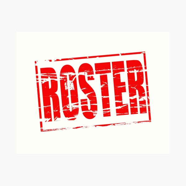 Item preview, Red rubber stamp effect Roster.  designed and sold by funkyworm.