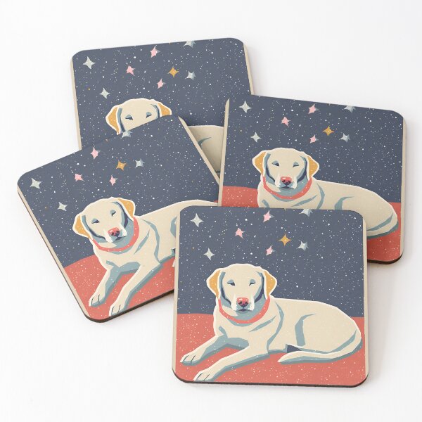 Item preview, Stargazing Dog – Peaceful Retro Nighttime Pet Portrait designed and sold by Beemyguest.
