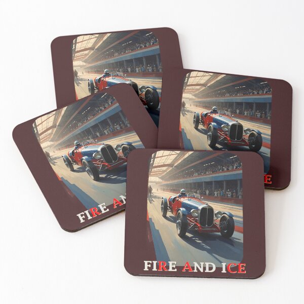 Item preview, Vintage poster of blue 1920 raceing car - fire and ice 3 designed and sold by Museum Of Non-Existing Art.