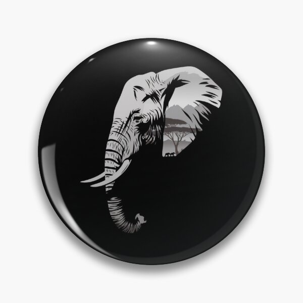 Artikelvorschau, Majestätischer Elefant in Doppelbelichtung mit afrikanischer Savanne – Monochrome Wildlife Art entworfen und verkauft von Colorful-Garden.