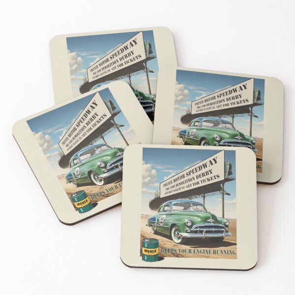 Item preview, old car fantasy poster demolition derby 1950 style designed and sold by Museum Of Non-Existing Art.
