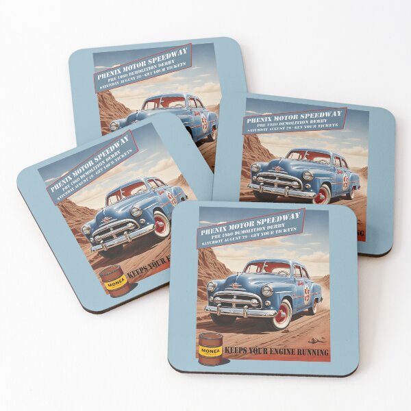 Item preview, Old car fantasy poster demolition derby 1950 style 4 designed and sold by Museum Of Non-Existing Art.