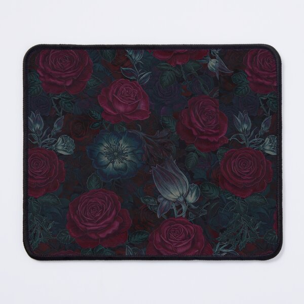 Item preview, Victorian Gothic Style Burgundy Roses & Night Flowers designed and sold by Tamas Das.
