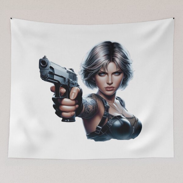 Item preview, “Fatal Beauty: an armed and dangerous woman” designed and sold by CHRIST5000.