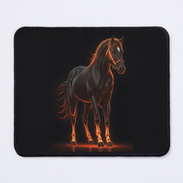 Item preview, Fiery Neon Orange Stallion On Black designed and sold by Museum Of Non-Existing Art.