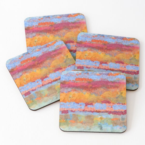 Item preview, Abstract Landscape in Gold, Pink, Blue, Orange designed and sold by Jessielee72.