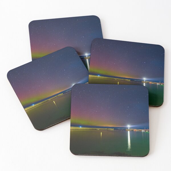 Item preview, Enchanting Skies: Rare Aurora Display Over Donaghadee Lighthouse designed and sold by TomSmithPhotos.