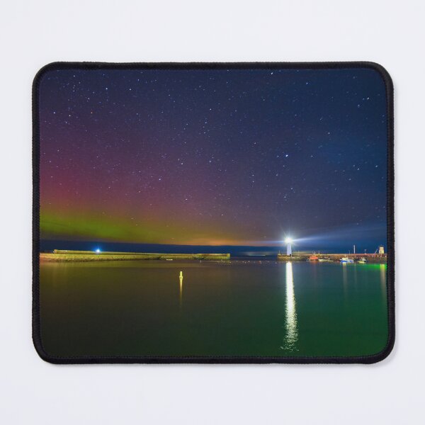 Item preview, Enchanting Skies: Rare Aurora Display Over Donaghadee Lighthouse designed and sold by TomSmithPhotos.