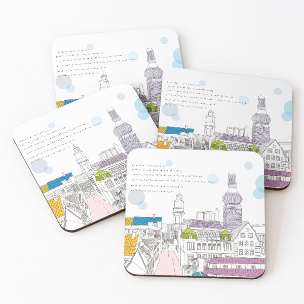 Item preview, Colorful European Townscape – Inspirational Quote Line Art designed and sold by dearjunie.