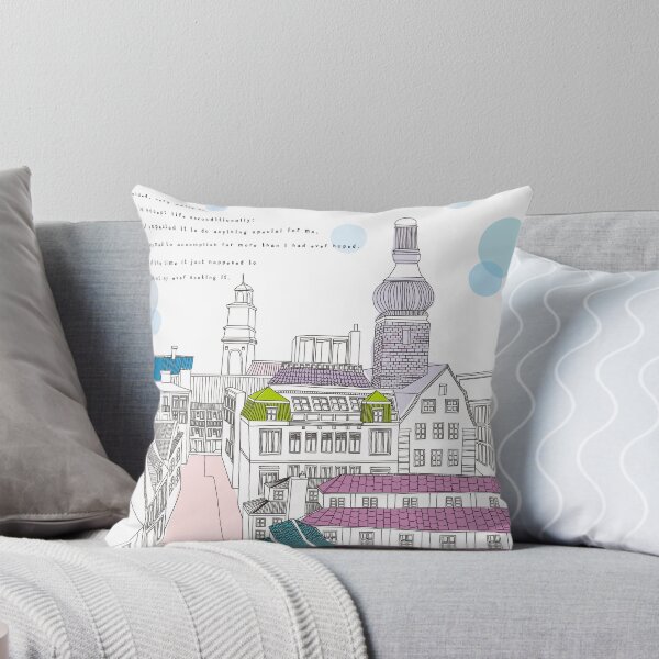 Item preview, Colorful European Townscape – Inspirational Quote Line Art designed and sold by dearjunie.