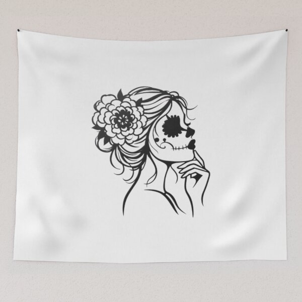 Item preview, Elegant Day of the Dead Sugar Skull Woman – Colorful Dia de los Muertos Artwork designed and sold by Colorful-Garden.