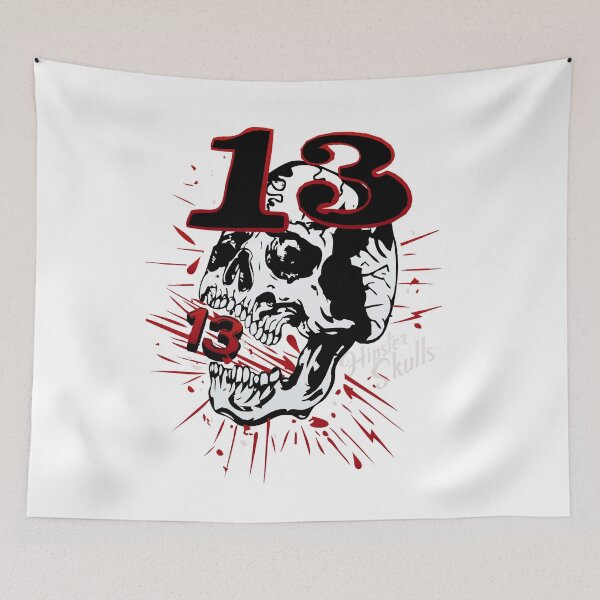 Item preview, 13 series skull hipster skulls old school number version black tattoo designed and sold by Achille3777.