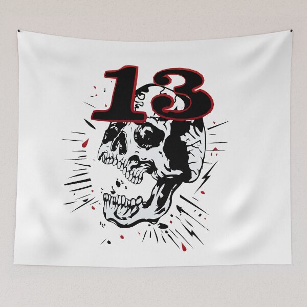 Item preview, 13 skull number misfortune tattoo designed and sold by Achille3777.