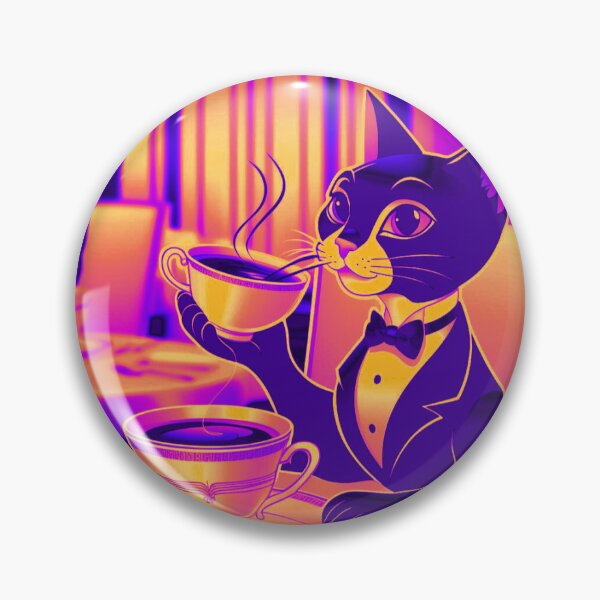 Item preview, Cat drinking coffee designed and sold by CaseCornerShop.