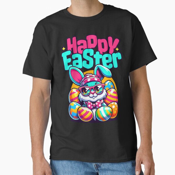 Item preview, Happy Easter Bunny with Eggs designed and sold by MaxOutDesign.