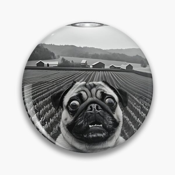 Item preview, Funny Alien UFO Abduction Pug Sci-Fi Dog designed and sold by JerdbordinShop.