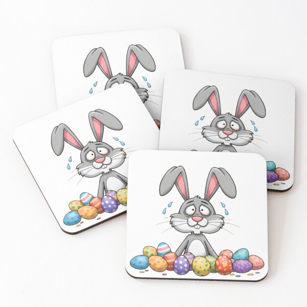 Item preview, Overwhelmed Easter Bunny – Funny Anxiety Cartoon designed and sold by Simple_Lines2025.