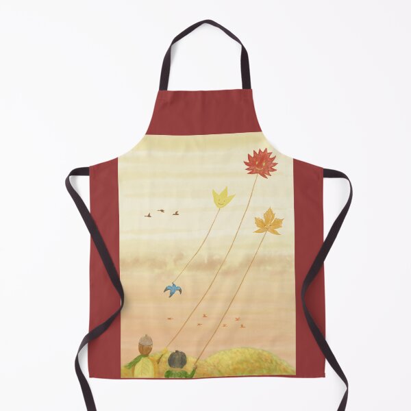 Item preview, Three good friends flying leaf-kites in autumn designed and sold by greenPQBstudio.