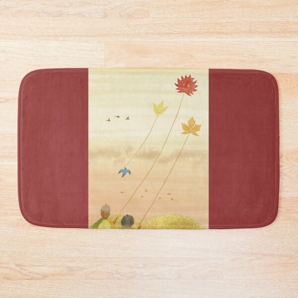 Item preview, Three good friends flying leaf-kites in autumn designed and sold by greenPQBstudio.