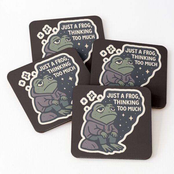 Item preview, Sad Frog Thinking Too Much Moody Aesthetic Design designed and sold by meshhead.