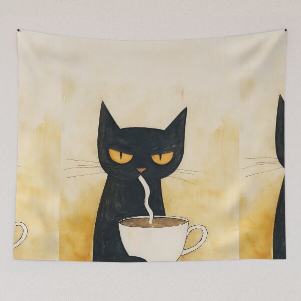 Item preview, Just a Coffee Addict Cat designed and sold by bapupa.