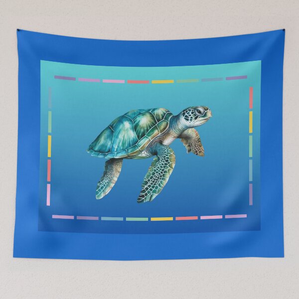 Item preview, Large Sea Turtles, Blue Ocean, Sea Life designed and sold by AASparksDesigns.