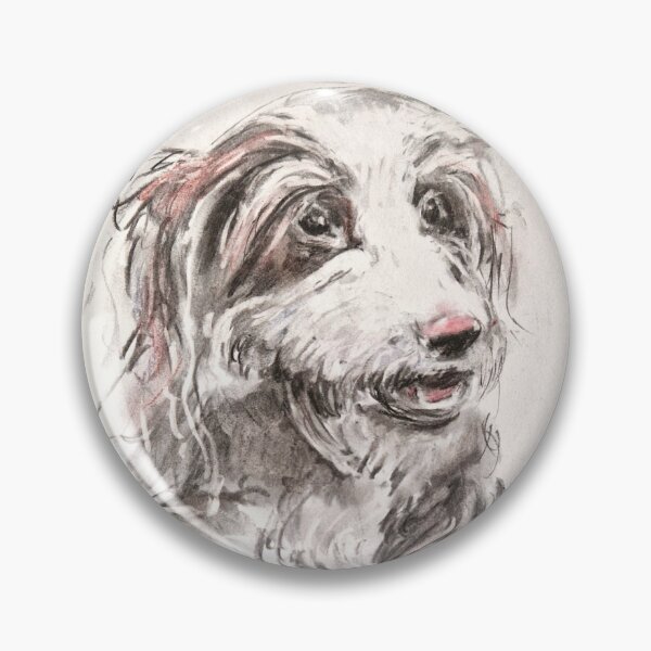 Item preview, Charcoal dog portrait - charcoal and pastel sketch designed and sold by LittleLiz.