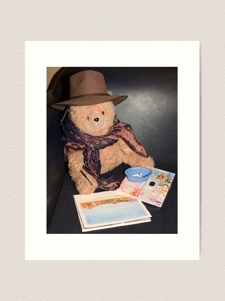 Alternate view of Teddy Bear the Artist Art Print