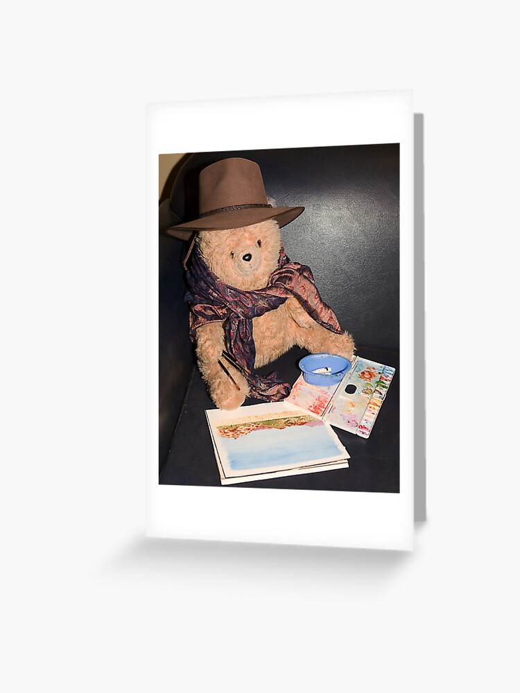 Thumbnail 1 of 2, Greeting Card, Teddy Bear the Artist designed and sold by Richard  Windeyer.