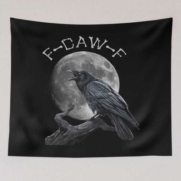 Item preview, Black Crow F Caw F Funny Black Bird Moon Gothic designed and sold by FantasyFablesC.