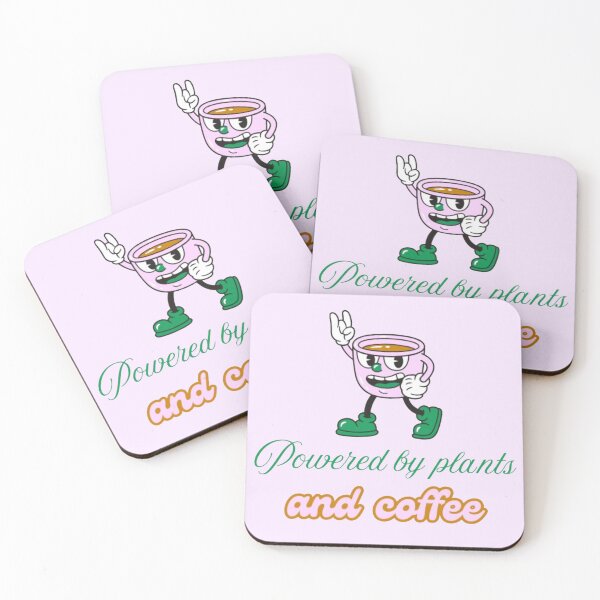 Item preview, Powered by Plants and Coffee – Groovy Vibes designed and sold by peanutbutterdesigns.