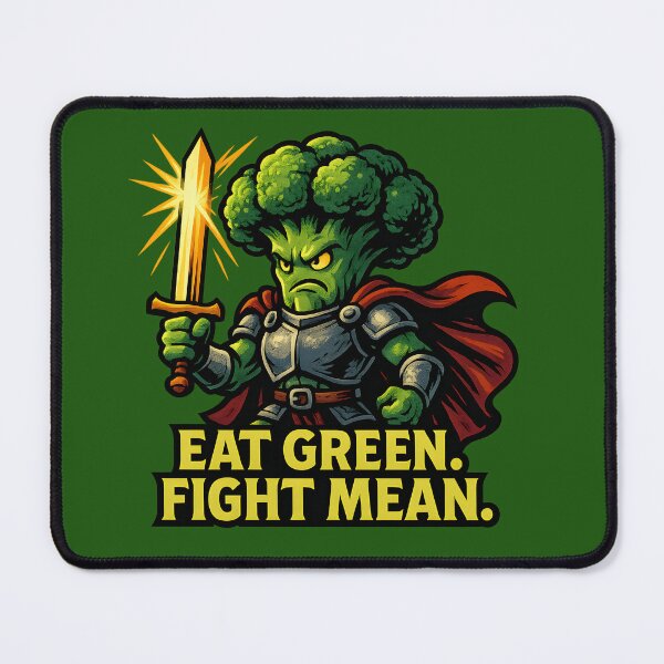 Item preview, Fighting Broccoli with Sword – Eat Green Fight Mean designed and sold by meshhead.