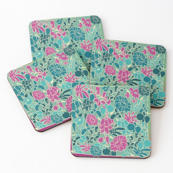 Item preview, Green and purple flowers from the sixties designed and sold by JoseYeste.