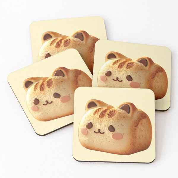 Item preview, Adorable Cat-Shaped Bread – Kawaii Bakery Delight designed and sold by Tarn.