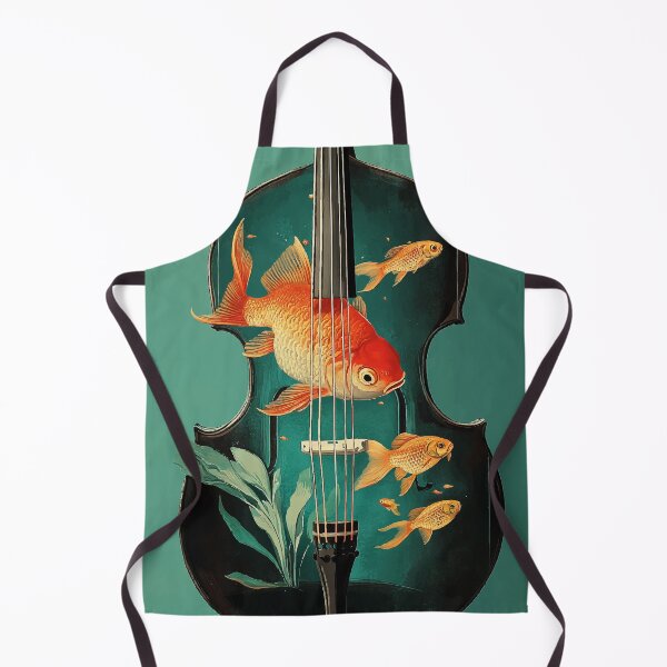 Item preview, Contrabass with Floating Goldfish – Surreal Harmony designed and sold by Moss and Moon Studio.