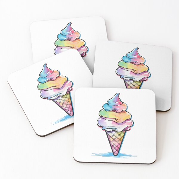 Item preview, Rainbow Ice Cream – Colorful Sweetness designed and sold by Moss and Moon Studio.