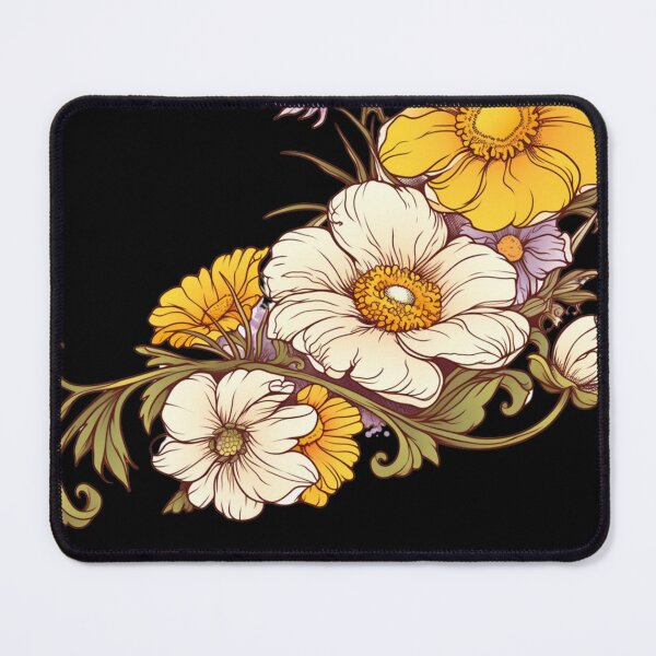 Item preview, White yellow and purple flowers designed and sold by MendaciousMina.