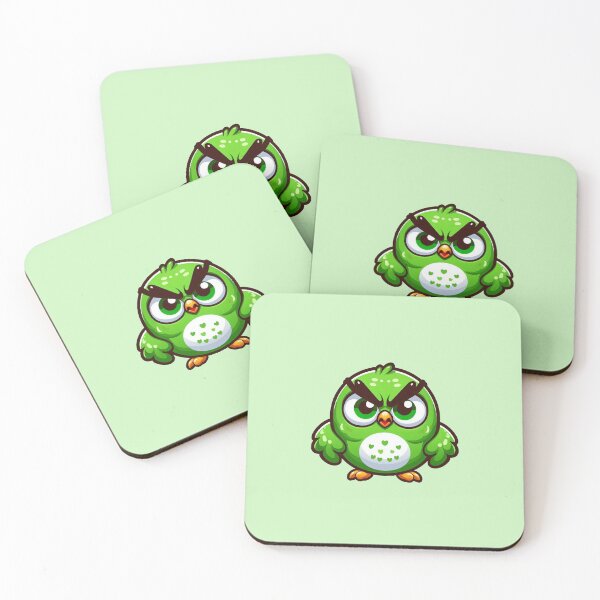 Item preview, Angry Green Owl – Funny Bird Design designed and sold by peanutbutterdesigns.