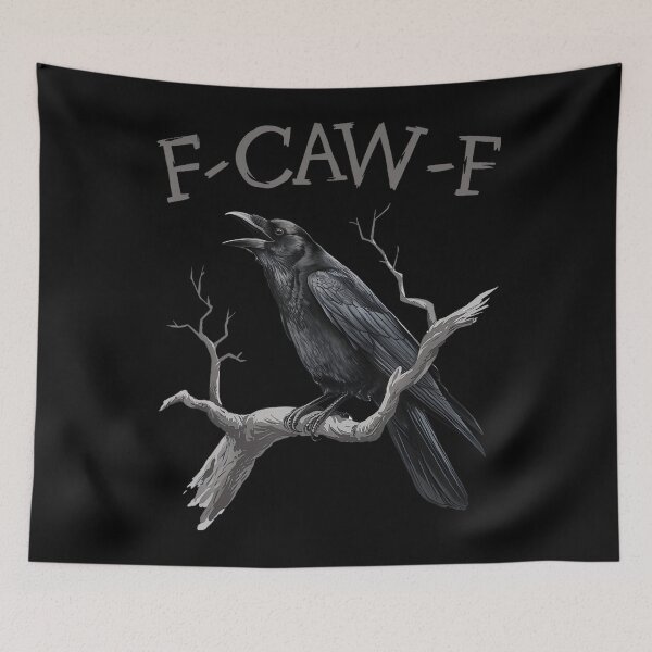 Item preview, F Caw F Funny Black Bird Black Crow Retro designed and sold by FantasyFablesC.