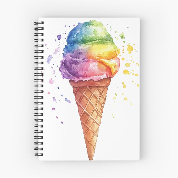 Item preview, Rainbow Ice Cream – Colorful Sweetness designed and sold by Moss and Moon Studio.