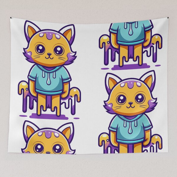 Item preview, Abstract violet cat designed and sold by HorizonStores.
