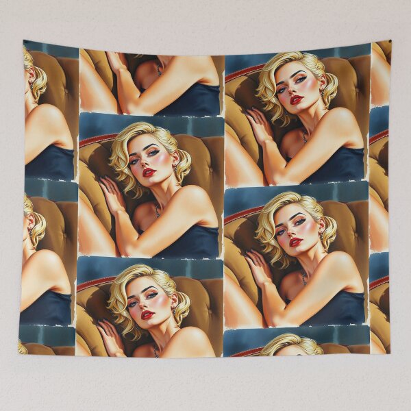 Item preview, A Beautiful 40s Art Deco Style portrat of a blonde pretty starlet girl designed and sold by Vintage Designs +.
