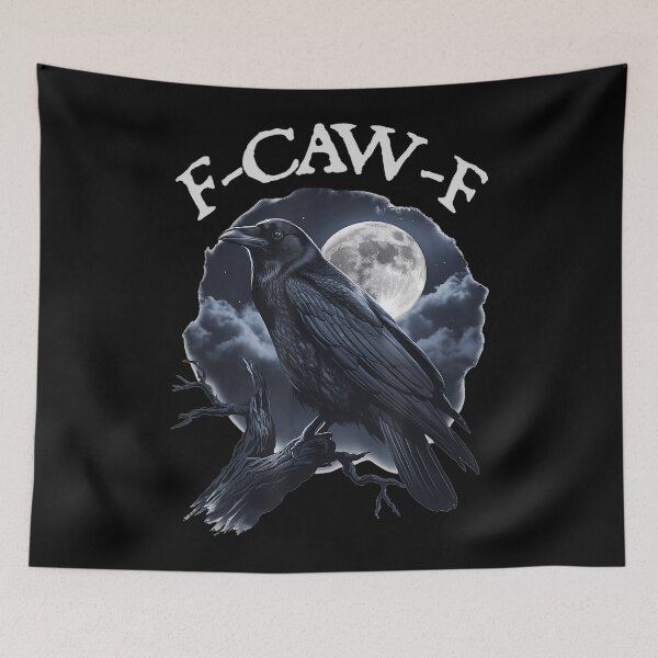 Item preview, F Caw F Funny Black Bird Black Crow Vintage designed and sold by FantasyFablesC.