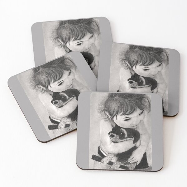 Item preview, Girl and dog, hug of Innocence. designed and sold by RonnyMilleo.